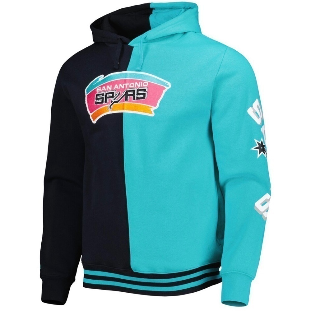 Spurs Mitchell & Ness Hardwood Classics Split Pullover Hoodie